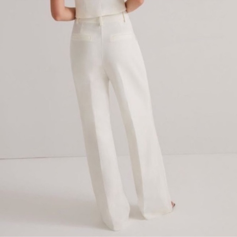 Anthropologie Favorite Daughter Ivory Wide Leg Trouser Pants Petite 8P NWT - Picture 7 of 8